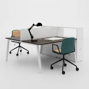 Cụm Bàn Làm Việc Nhân Viên 02 Chỗ Kết Hợp Tủ OST NV2CT