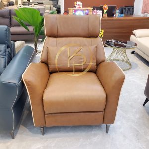 Ghế Đơn Da Bò Tựa Lưng Ngã Phía Sau KPN490